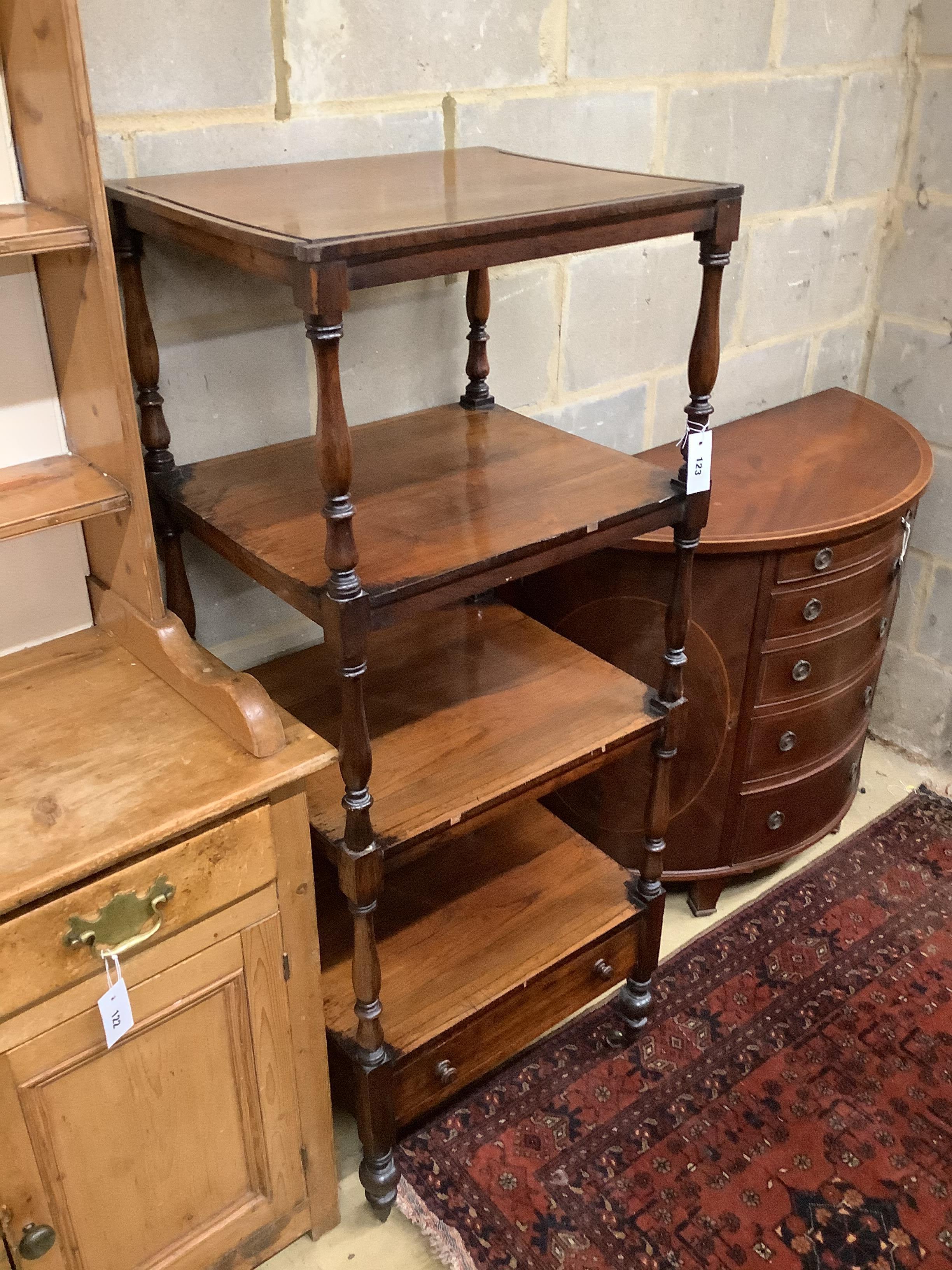 A Regency rosewood four-tier whatnot